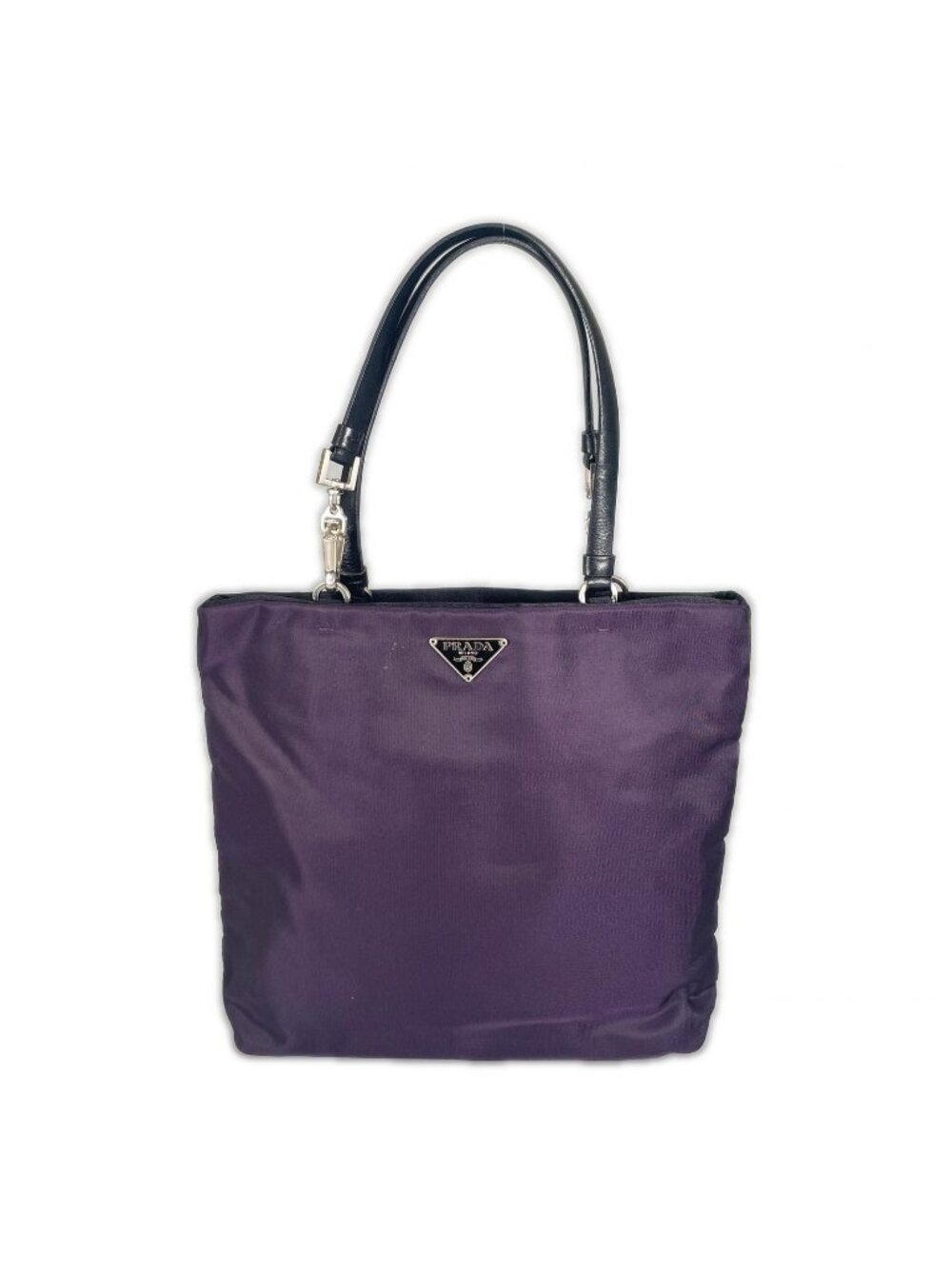 Prada Triangle Logo Handbag Nylon Purple